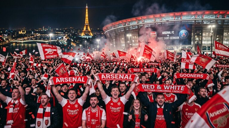Arsenal Fans Gonflés à Bloc Avant Finale Ligue des Champions PSG