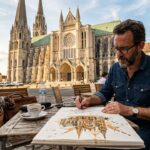 Artiste à Chartres : La Cathédrale Revit Grâce aux Dessins au Café