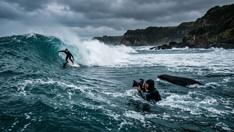 Attaque Marine lors d&rsquo;une Épreuve de Surf en Nouvelle-Zélande