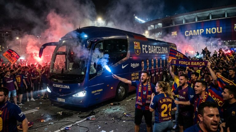 Barcelone Real Madrid : Supporters Du Barça Caillassent Leur Propre Bus Par Erreur