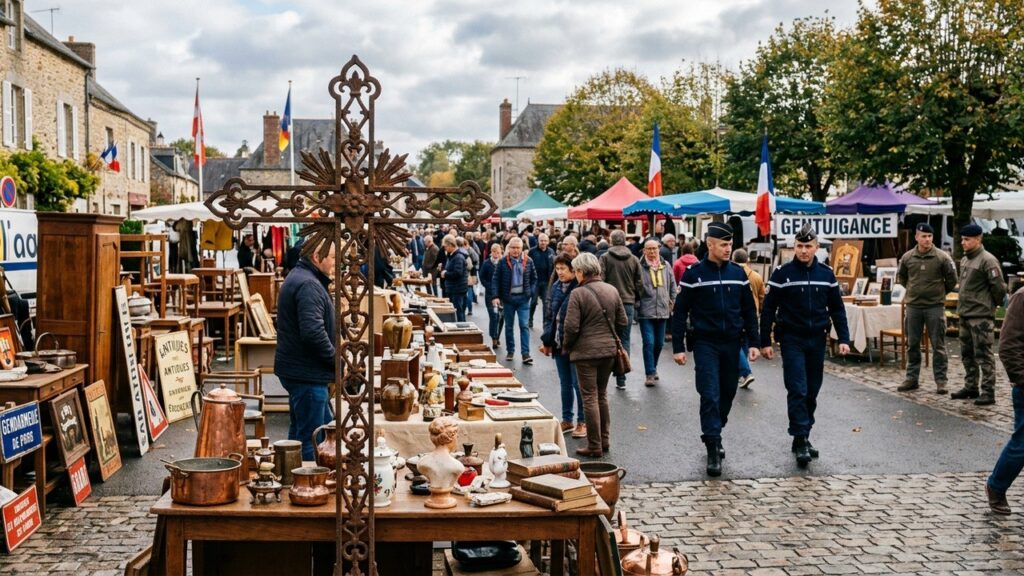 Brocante de Crèvecœur : Gendarmes en Patrouille Face aux Objets Suspects