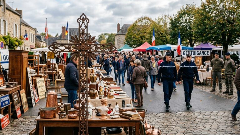 Brocante de Crèvecœur : Gendarmes en Patrouille Face aux Objets Suspects