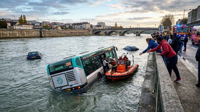 Bus Plonge Dans La Seine À Juvisy : Sauvetage Incroyable