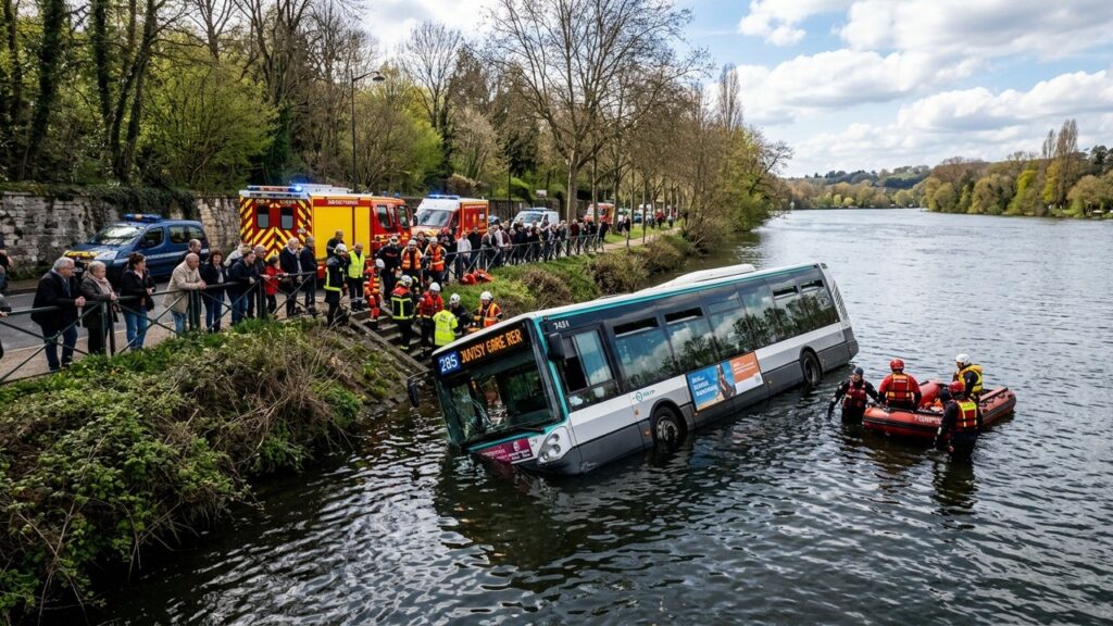 Bus Tombé Dans La Seine À Juvisy : Un Accident Presque Miraculeux