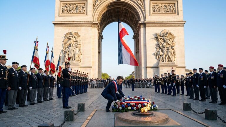 Cérémonie 8 Mai 1945 : Les Derniers Hommages de Macron à Paris