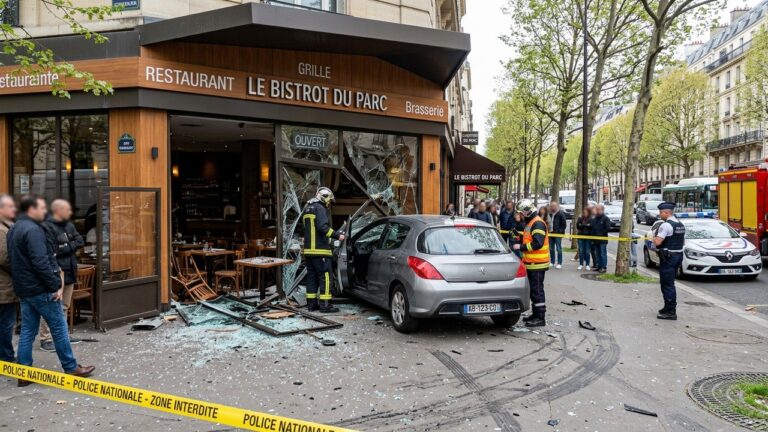Chaville : Voiture dans la Vitrine d&rsquo;un Restaurant après une Manœuvre Ratée
