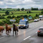 Chevaux en Divagation sur l&rsquo;A84 : Course Folle en Bretagne