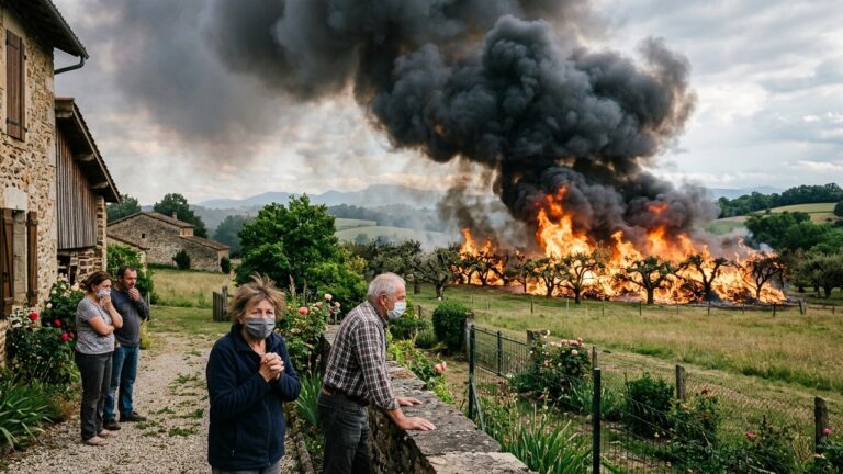 Colère des Riverains contre le Brûlage de Pommiers Pesticidés
