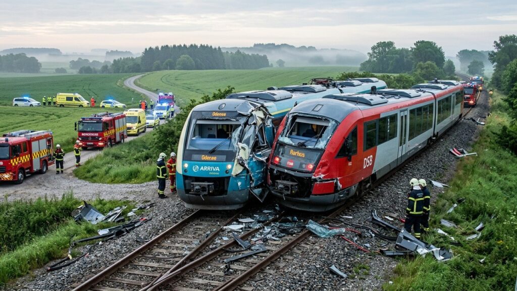 Collision de Trains au Danemark : 18 Blessés dont Cinq Critiques