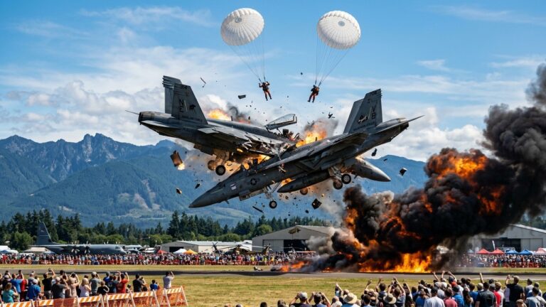 Collision Spectaculaire de Deux Avions Militaires aux États-Unis
