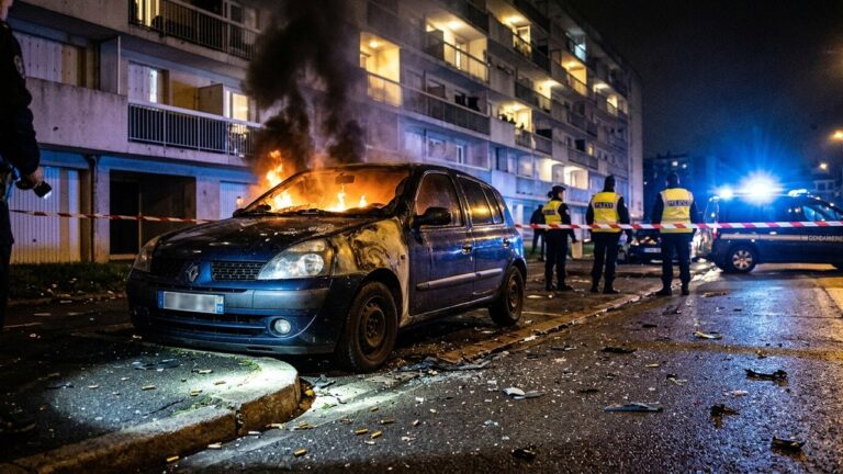 Corps Tué par Balle dans une Voiture en Feu près de Grenoble