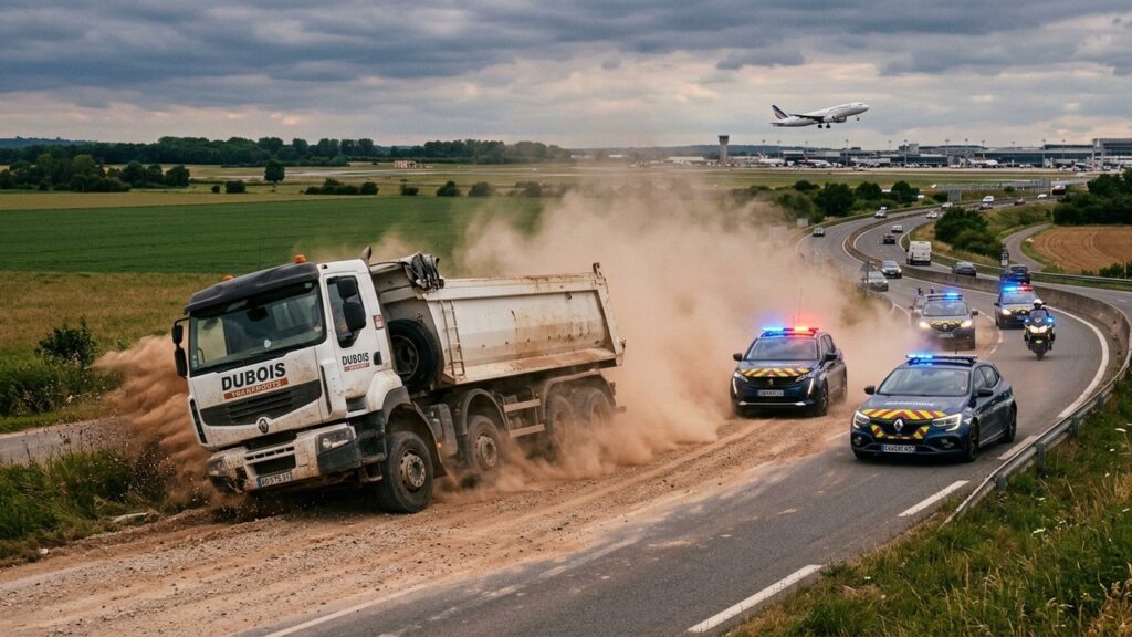 Course-Poursuite Explosive Près De Roissy : Camion-Benne Volé Intercepté