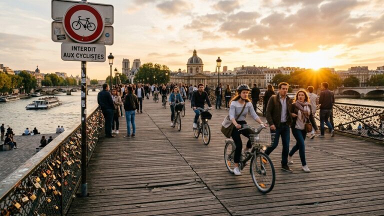 Cyclistes sur le Pont des Arts :Crafting the blog article content Pourquoi l&rsquo;Interdiction est Ignorée à Paris