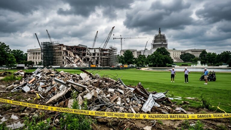 Débris Toxiques de la Maison Blanche sur un Parcours de Golf : Trump Visé par une Action en Justice