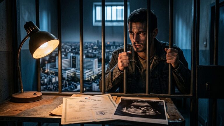 Détenu Invente Naissance de Bébé à Neuilly pourGenerating the blog article image prompt Sortir de Prison