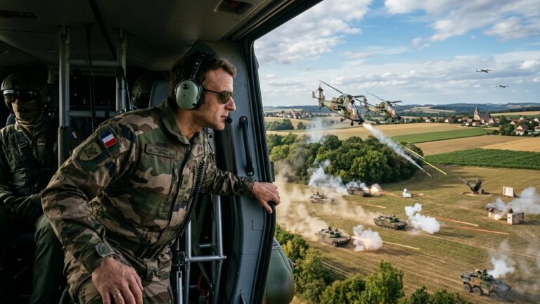 Emmanuel Macron dans un Exercice Militaire de Haute Intensité avec l&rsquo;Armée Française