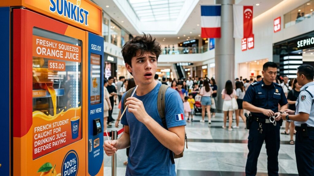 Étudiant Français Risque la Prison à Singapour pour une Paille Léché