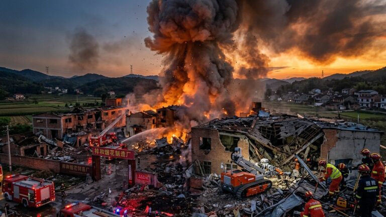 Explosion en Chine : 21 Morts dans une Usine de Feux d&rsquo;Artifice