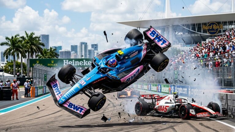 F1 Miami : Pierre Gasly Survive un Tonneau Terrifiant après Contact avec Lawson
