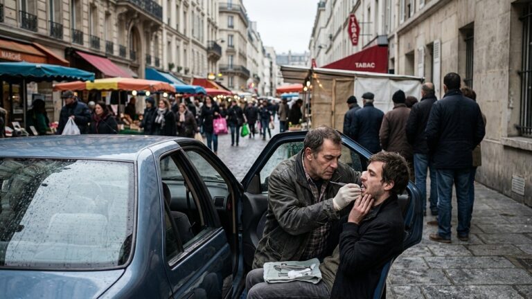 Faux Dentiste àGenerating the blog article Paris : Soins Illégaux dans une Voiture sur les Marchés