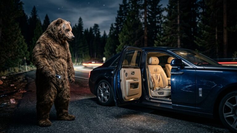 Fraude Délirante en Californie : Des Faux Ours Détruisent des Voitures de Luxe