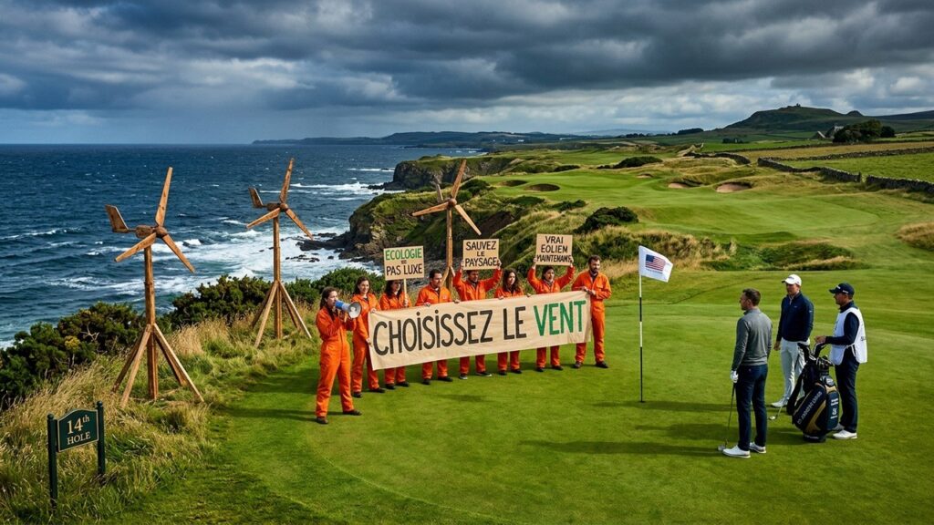 Greenpeace Installe des Éoliennes sur le Golf de Trump en Écosse