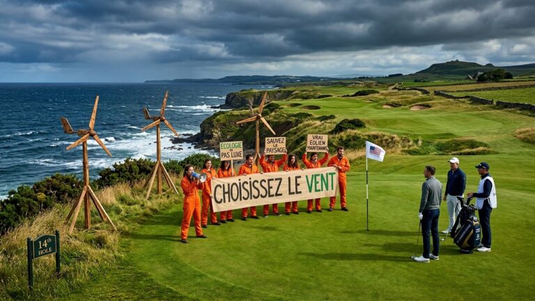 Greenpeace Installe des Éoliennes sur le Golf de Trump en Écosse