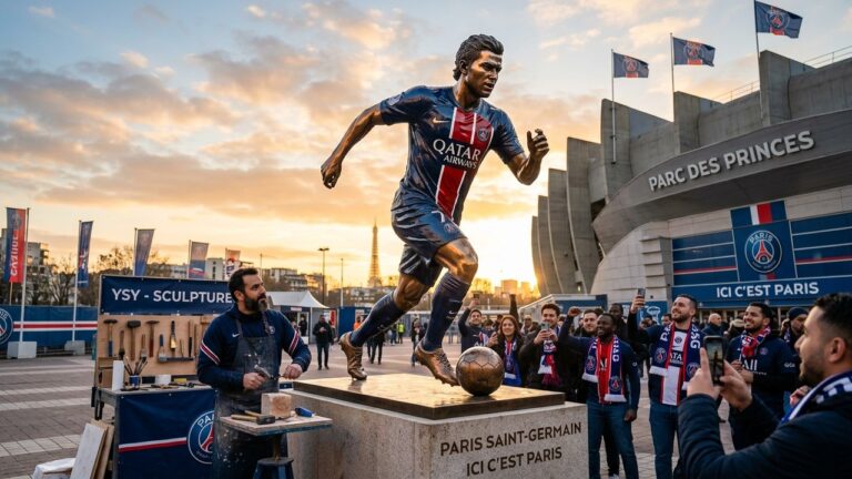 Hommage Émouvant À Dembélé : Statue Monumentale Au Parc Des Princes