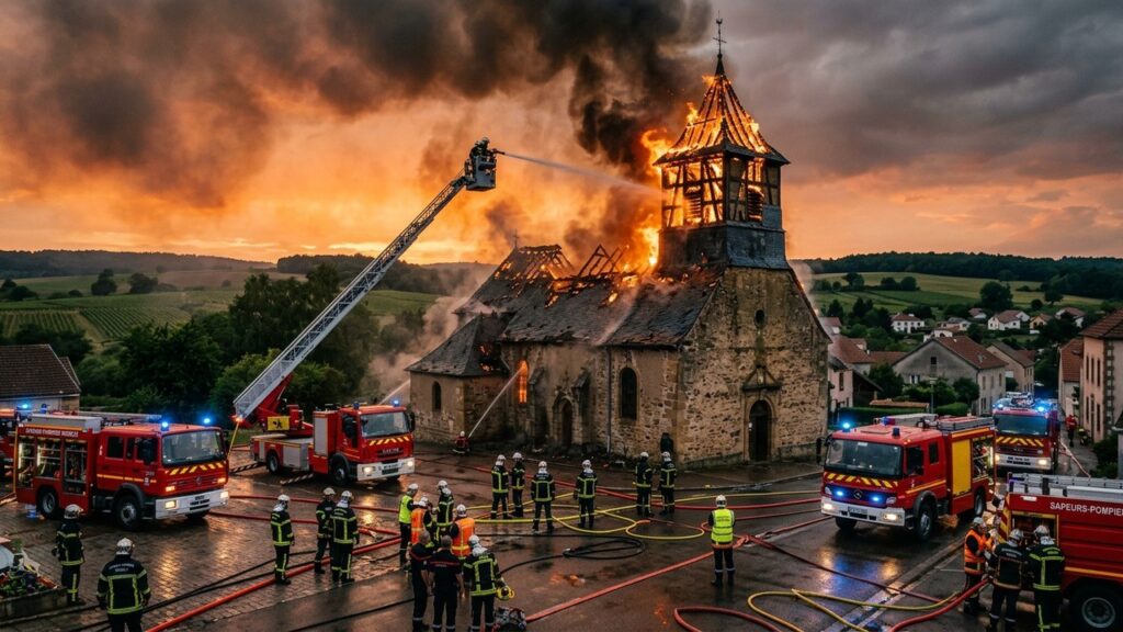 Incendie à l&rsquo;Église de Montenach : 100 Pompiers Mobilisés en Moselle
