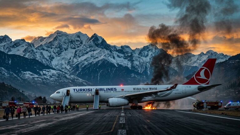 Incendie Airbus A330 Turkish Airlines à Katmandou : Passagers Sains et Sauf