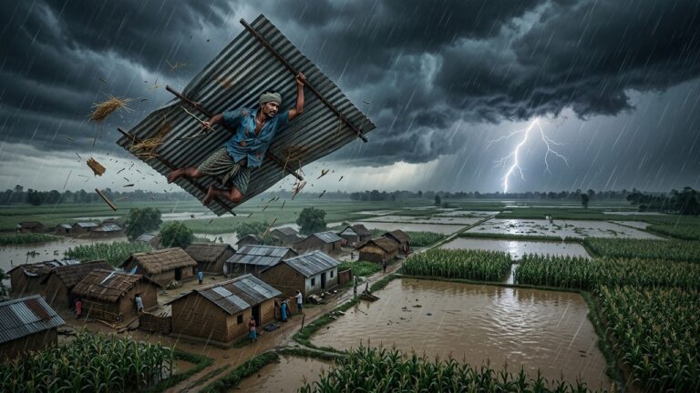 Inde : Homme Projeté à 25 Métres par une Tempête Survît Miraculeusement