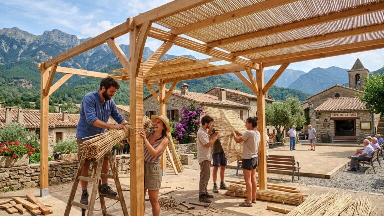 Jeunes des Pyrénées : Ils Bâtissent un Ombrage pour Revitaliser le Village