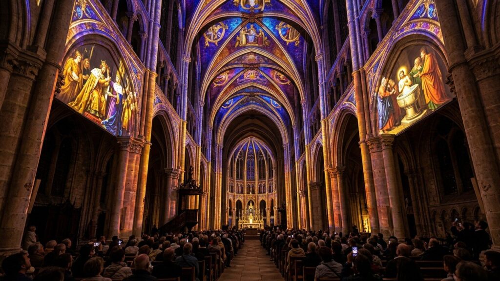 L’Odyssée Céleste à Reims : Un Spectacle Son et Lumière Époustouflant à la Basilique Saint-Remi