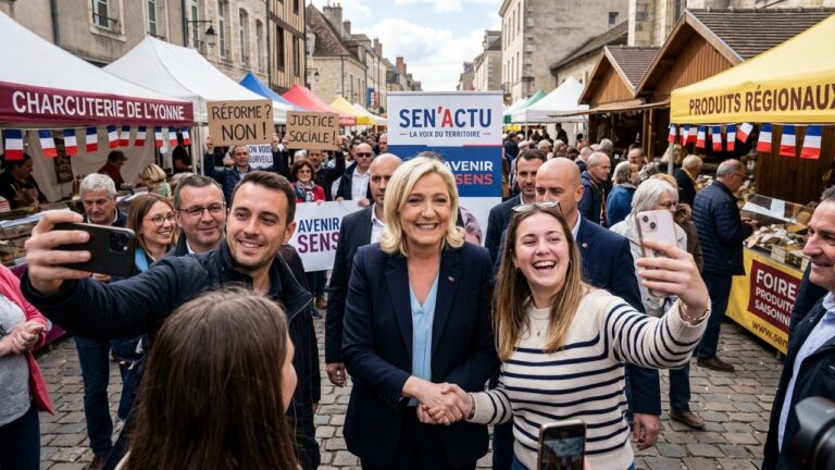 Marine Le Pen à Sens : Bain de Foule Malgré l&rsquo;Incertitude Judiciaire