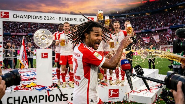 Michael Olise Évite En Vain La Douche À La Bière Après Le Sacre Du Bayern