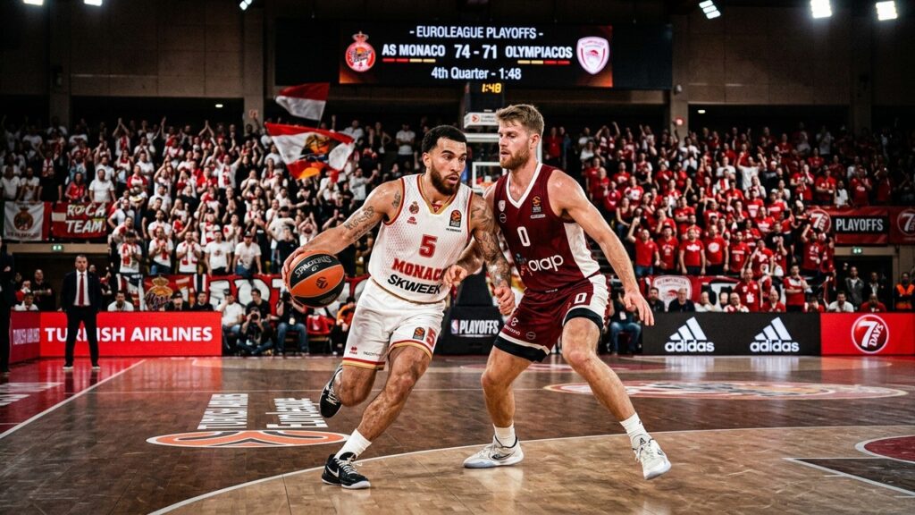 Monaco Olympiacos : Heure et Chaîne TV pour le Match 3 Quarts Euroligue