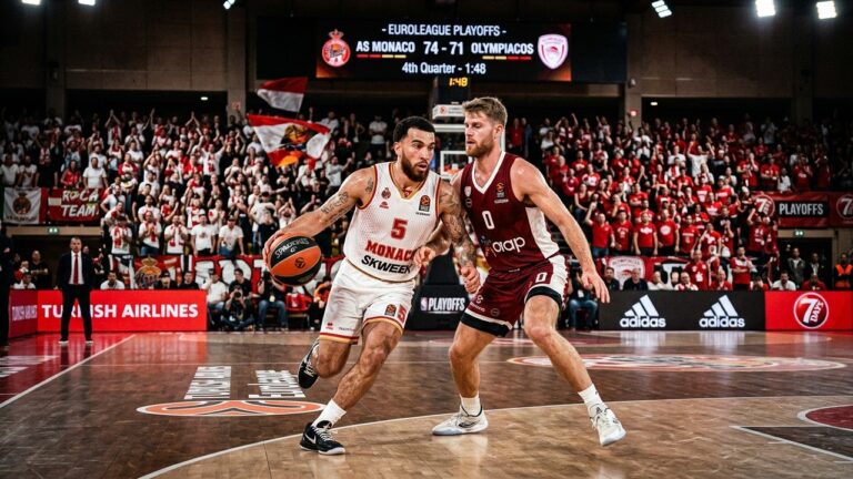 Monaco Olympiacos : Heure et Chaîne TV pour le Match 3 Quarts Euroligue