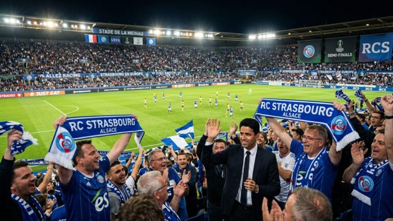 Nasser Al-Khelaïfi à Strasbourg : Un Soutien de Poids en Demi-Finale Européenne