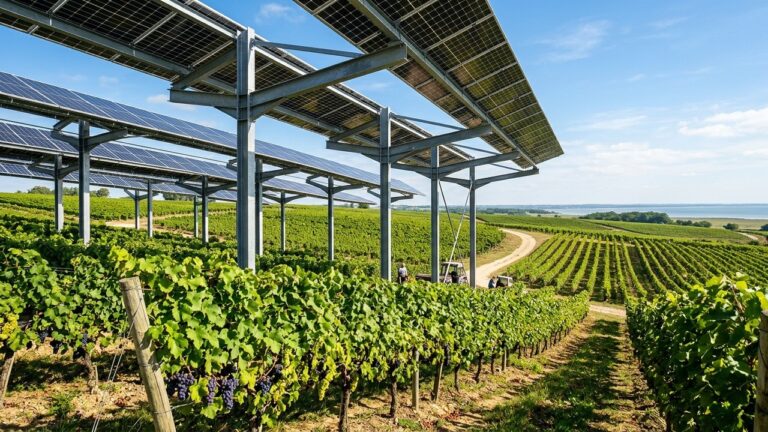 Ombrières Photovoltaïques : Protection Innovante des Vignes contre Gel, Grêle et Chaleur