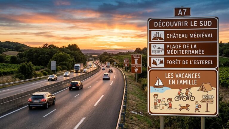 Panneaux Marron Autoroute : Émotions d’Enfance et Vacances Révélées