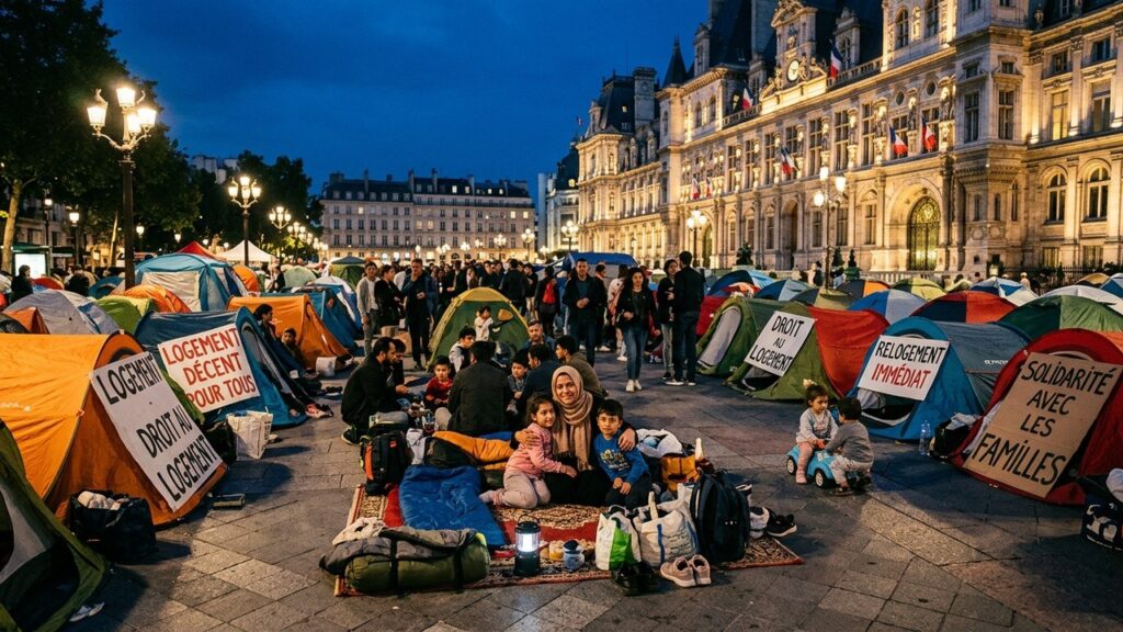 Paris : Familles Campent à l&rsquo;Hôtel de Ville pour un Logement Décent