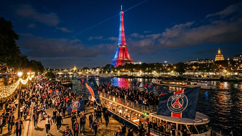 Paris Se Mobilise En Rouge Et Bleu Pour Le PSG Avant La Finale