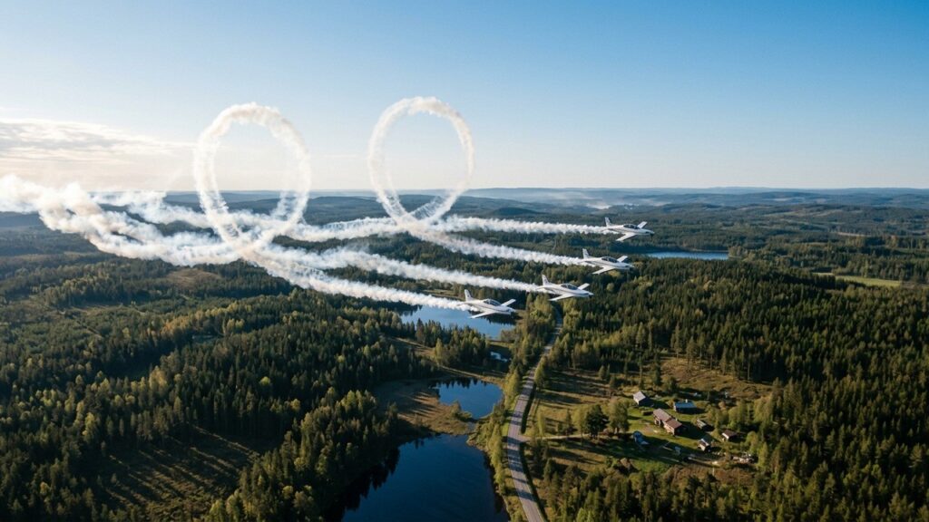 Pilotes finlandais sanctionnés pour dessins osés dans le ciel