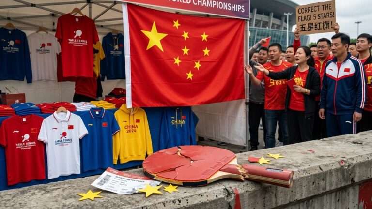 Polémique Drapeau Chinois aux Mondiaux de Tennis de Table