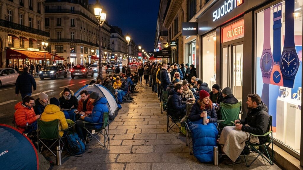 Pourquoi des Foules Campent Devant Swatch pour la Royal Pop