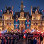 PSG Bayern Munich : Hôtel de Ville de Paris aux Couleurs du Club