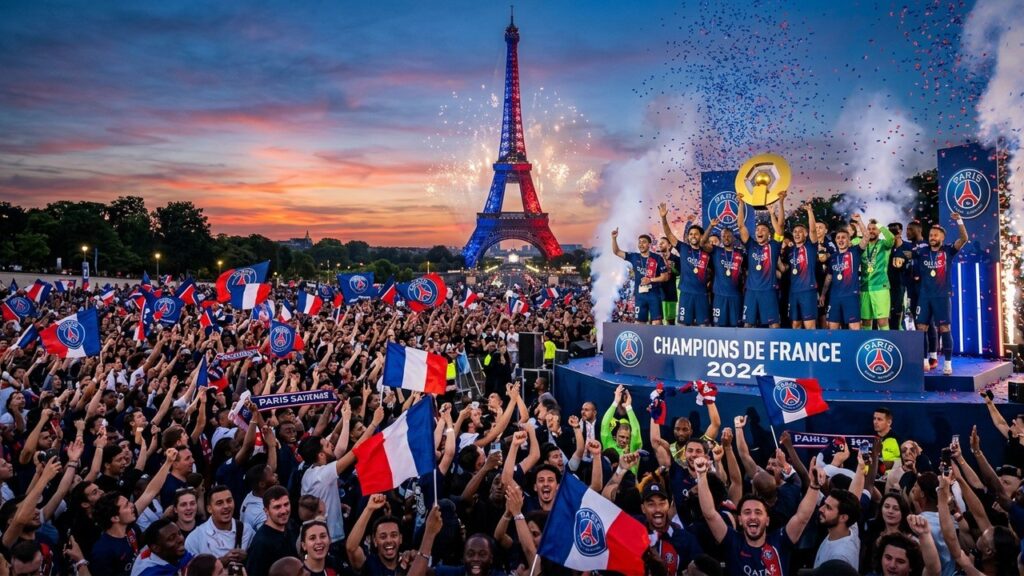 PSG Champion : Célébrations au Champ-de-Mars Face à la Tour Eiffel
