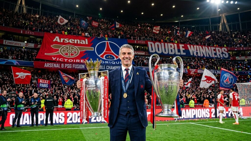 PSG vs Arsenal : Arteta Vise le Double Trophée Après le Sacre en Angleterre