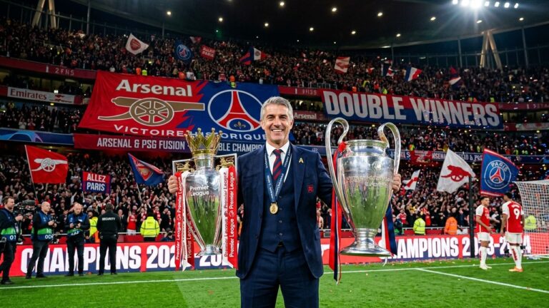 PSG vs Arsenal : Arteta Vise le Double Trophée Après le Sacre en Angleterre