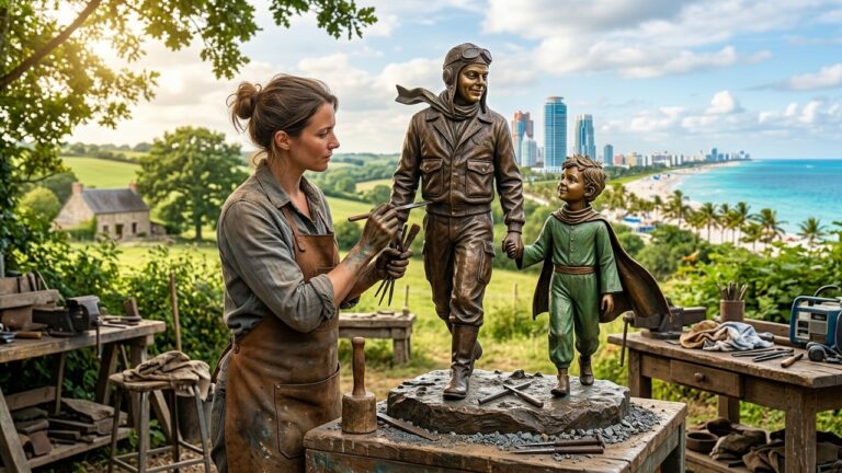 Saint-Exupéry et le Petit Prince : Sculpture Iconique en Route pour Miami